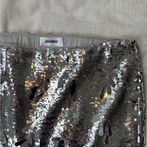 Guizio Silver Sequin Skirt - Picture 5 of 7